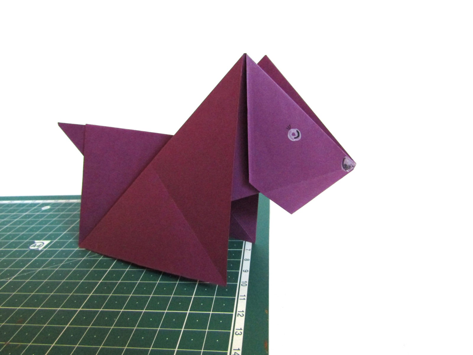 Оригами собака из бумаги