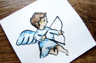 Как нарисовать ангелочка с цветком гуашью