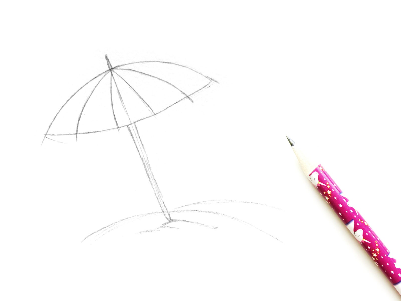 Пляжный зонт акварелью - 3